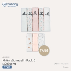 Bubaby - Khăn sữa muslin Pack 5   (30x30cm)  - Mix 2 Hồng Iconic - SS26.T4A