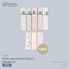 BU - Khăn sữa muslin Pack 5 (30x30cm) - ABM050001 - Mix 3 hồng Iconic - Free size - SS26.T4C