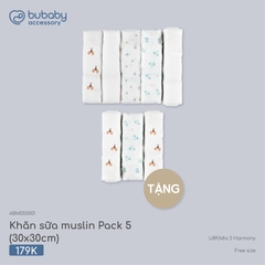 BU - Khăn sữa muslin Pack 5 (30x30cm) - ABM050001 - Mix 3 Harmony - Free size - SS26.T4C