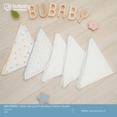 BU - Khăn sữa pack 5 Bamboo Cotton Muslin - Mix màu Harmony 2 - SS25.T1A