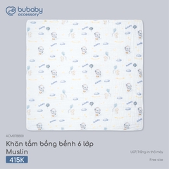 BU - Khăn tắm bồng bềnh 6 lớp Muslin - ACM07BB00 - Trắng in thỏ mây - Free size - SS26.T4C
