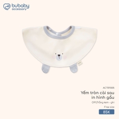 BU - Yếm tròn cài sau in hình cáo nhỏ ACT011005 - Trắng kem - ghi - Trung - SS25.T10C
