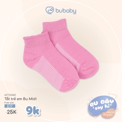 BU ĐÂY - Tất trẻ em Bu Midi - Hồng nhạt kẻ - Đôi