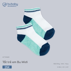 BU - Tất trẻ em Bu Midi - ACT233602 - Trắng -mint-navy - 1-3Y - SS26.T4C
