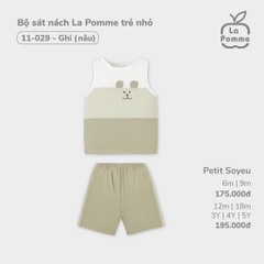 LP S10 - Bộ sát nách La Pomme trẻ nhỏ - Ghi - 4-5Y - SS25.T2A