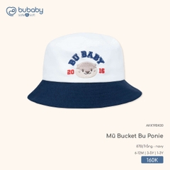 BuBaby - Mũ Bucket Bu Ponie - Trắng + navy - 6-12M - SS26.T3B