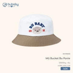 BuBaby - Mũ Bucket Bu Ponie - Trắng + nâu - 6-12M - SS26.T3B
