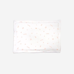 BU - Gối Bu Aide - Muslin - B11|Trắng in Bubaby hồng cam - FS - AMU050001
