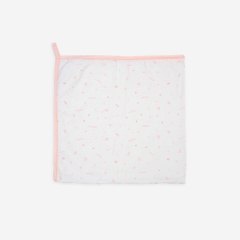 BU - Khăn quấn đa năng Muslin - Free size - Trắng in Bubaby hồng cam - AMU590001.FREB11