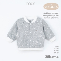 NOUS - Áo khoác bomber màu ghi in họa tiết - Nu Velours - ZTD - .ghi in họa tiết - 18-24M