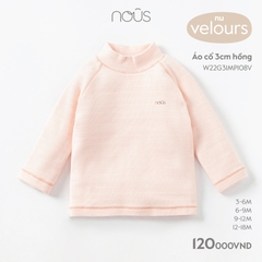 NOUS S20 - Áo cổ 3cm hồng - 6-9M - SS25.NP