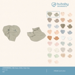 BU - Bộ bao chân, bao tay - Kẻ xanh olive - SS25.T2A