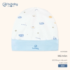 BuBaby - Mũ tròn - Trắng in mây xanh - 3-6M - SS26.T3A