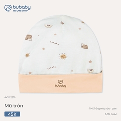 BU - Mũ tròn - AVS192200 - Trắng mây nâu - cam - 0-3M - SS26.T4C