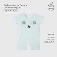 LP - Body cộc tay La Pomme Cún con đáng yêu - Xanh - 3-6M - SS25.T2A