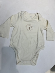 NOUS S30 - Bodysuit dài tay vai chờm màu be in họa tiết 9M