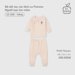 LP - Bộ dài tay cúc lệch La Pomme Người bạn êm mềm - Hồng - SS25.T2A