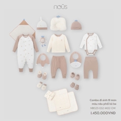 NOUS - Combo đi sinh 19 món màu nâu phối kẻ be - SS25.T5A