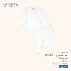 BU - Bộ dài tay cài chéo - SBB110800 - Trắng - 1-3M - SS26.T2A