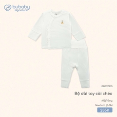 BU - Bộ dài tay cài chéo - BBB110813 - Trắng - 1-3M - SS25.T8A