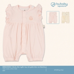 BU - Body đùi ngắn tay cài giữa bèo vai Bambus - Hồng nhạt - SS25.T2A