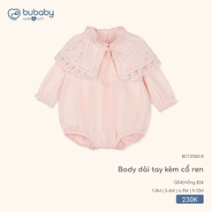 BU - Body dài tay kèm cổ ren - BCT2100CR - Hồng 824 - 6-9M - SS25.T11A