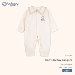 BU - Body dài tay cài giữa - BCT210201 - Trắng kem - 0-3M - SS25.T9B