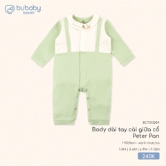 BU - Body dài tay cài giữa cổ Peter Pan BCT210204 - Kem - xanh matcha - Vừa - SS25.T8C