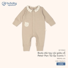 BU - Body dài tay cài giữa cổ Peter Pan Túi ốp Iconic 1 BCT2102A1 - Nâu sữa -  - SS25.T9B