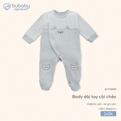 BU - Body dài tay cài chéo BCT210801 - Ghi xám - kẻ ghi xám - Thu đông - SS25.T8C