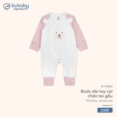 BU - Body dài tay cài chéo tai gấu BCT210802 - Trắng - kẻ hồng 469 - Trung - SS25.T10C