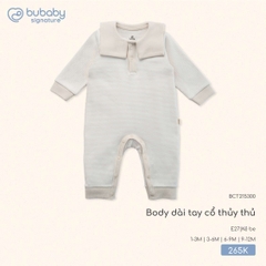 BU - Body dài tay cổ thủy thủ BCT215300 - Kẻ be - Thu đông - SS25.T8C