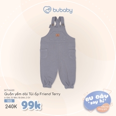 BU ĐÂY - Quần yếm dài Túi ốp Friend Terry - Tím Taro - 12-18M