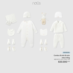 NOUS - Combo đi sinh 16 món màu trắng - Newborn - SS25.T12A