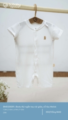 BU - Body đùi ngắn tay cài giữa, cổ tàu Molist - Trắng 8442 - SS25.T3A