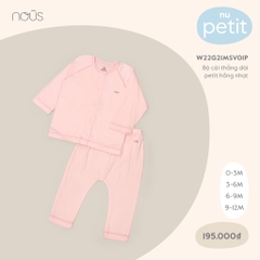Bộ cài thẳng dài petit hồng nhạt 0M