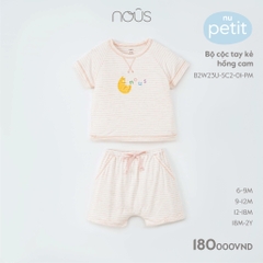 Bộ cộc tay màu hồng 6M