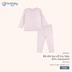 BU - Bộ dài tay cổ trụ, bèo Siro Jacquard BSR110306 - Hồng - Trung - SS25.T10B
