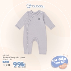 BU ĐÂY - Body dài tay cài chéo - Ghi - Newborn