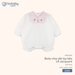BU - Body chip dài tay bèo cổ Jacquard BSR213300 - Trắng - Trung - SS25.T10B