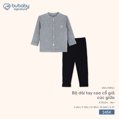 BU:-:Bộ:dài:tay:cao:cổ:giả:cúc:giữa:BWL1109GC:-:Ghi:-:đen:-:Dày:-:SS25.T10B:-:Ghi:-:đen:-:2-3Y GGG