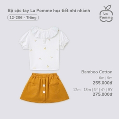 LP - Bộ cộc tay La Pomme họa tiết nhí nhảnh - Trắng - SS25.T2A