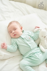 LP - Bộ Dài Tay La Pomme Cúc Giữa Puppy - Xanh bạc hà