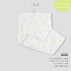 NOUS S20 - Khăn đa năng màu trắng in họa tiết dứa màu vàng - FS - SS25.NP