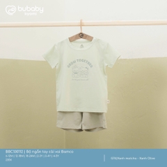 BU S10 - Bộ ngắn tay cài vai Bamco - BBC130112 - Xanh matcha + Xanh Olive - 3-4Y - SS25.T1A