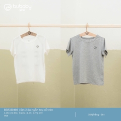 BU - Set 2 áo ngắn tay cổ tròn - Trắng - Ghi - SS25.T1A