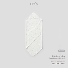 NOUS - Chăn ủ màu trắng họa tiết con chim xanh -SS25.T9A