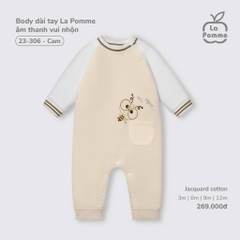 LP - Body dài tay La Pomme âm thanh vui nhộn - Cam - 12-18M - SS25.T9B