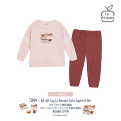 LP - Bộ dài tay La Pomme Cute Squirrel Girl - 6M Hồng - BF23