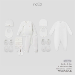 NOUS - Combo đi sinh 16 món màu trắng NB - SS24.T8A - Combo đi sinh 16 món màu trắng NB - món màu trắng NB - Newborn